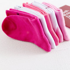 5 Pairs Women's Bubble Pink Letter Pattern Socks