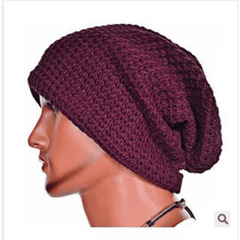 Men's Polyester Knitted Hat for Autumn and Winter