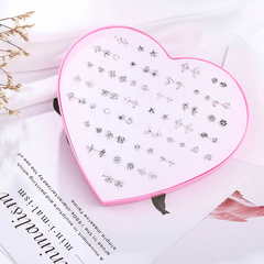 36 Pairs of Silver Stud Earrings Mixed Hair Women's Jewelry Women's Accessories