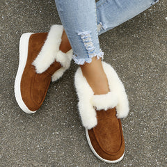 Women's Faux Fur Lined Winter Boots Thermal Ankle Shoes