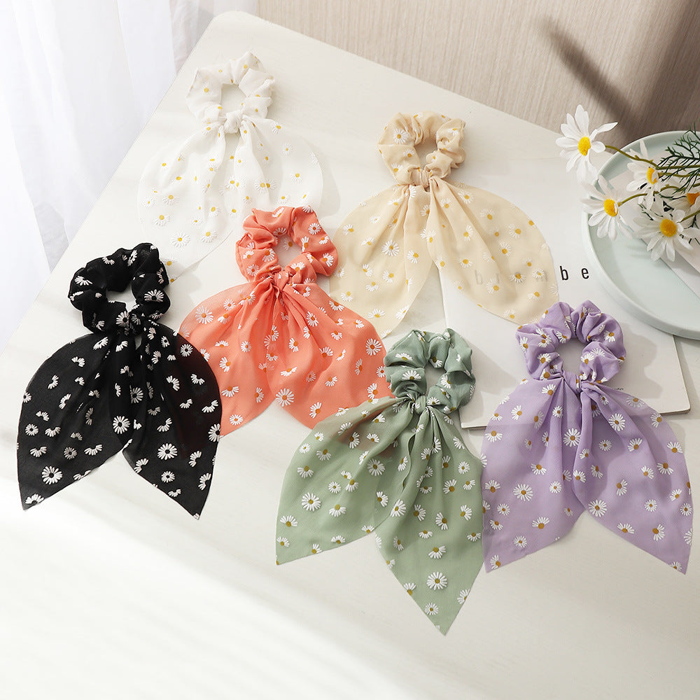 Long Hair Rope Women Hair Ring Small Silk Scarf Hair Accessories
