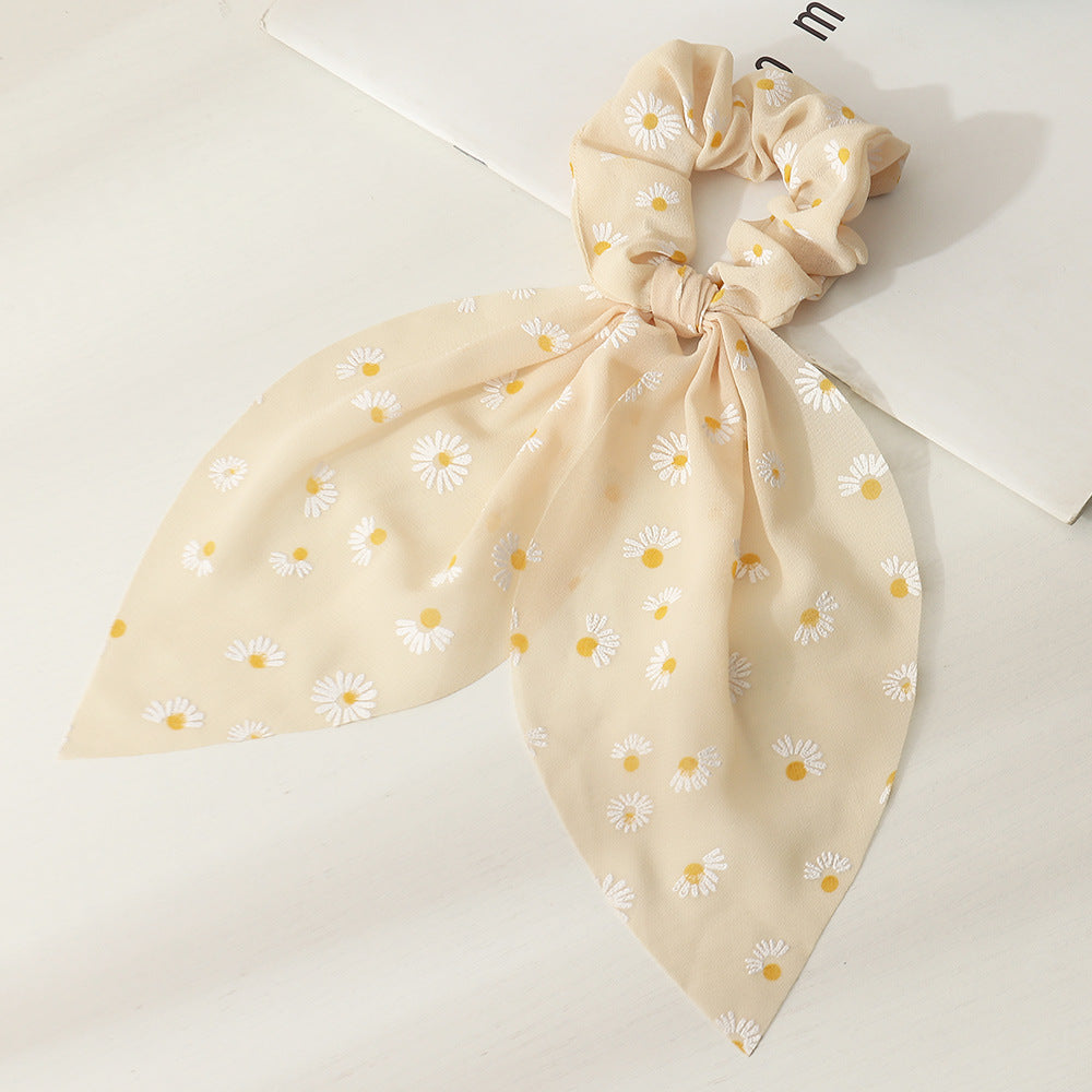 Long Hair Rope Women Hair Ring Small Silk Scarf Hair Accessories