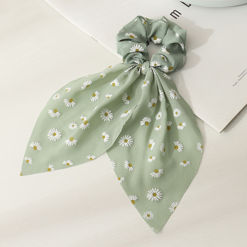 Long Hair Rope Women Hair Ring Small Silk Scarf Hair Accessories