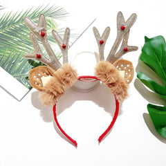 Christmas Reindeer Antlers Headband Girls Sequins Party Head Band