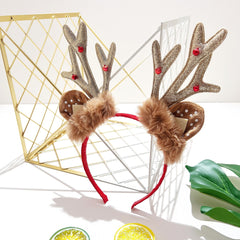 Christmas Reindeer Antlers Headband Girls Sequins Party Head Band