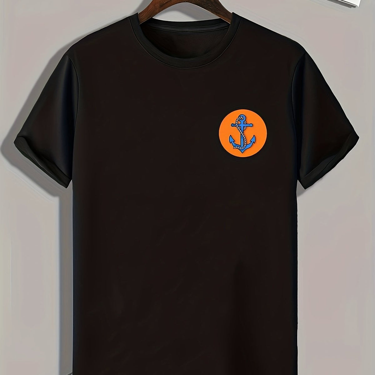 Anchor Chest Print Men's Graphic T shirt Casual Comfy