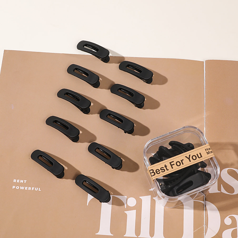 10Pcs Solid Mini Hair Clip Women's Daily Hair Accessory