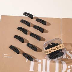 10Pcs Solid Mini Hair Clip Women's Daily Hair Accessory