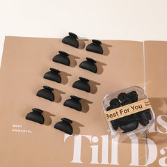 10Pcs Solid Mini Hair Clip Women's Daily Hair Accessory
