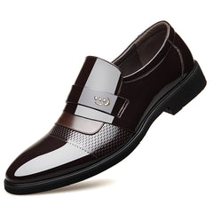 Men's Cap Toe Patent Dress Shoes