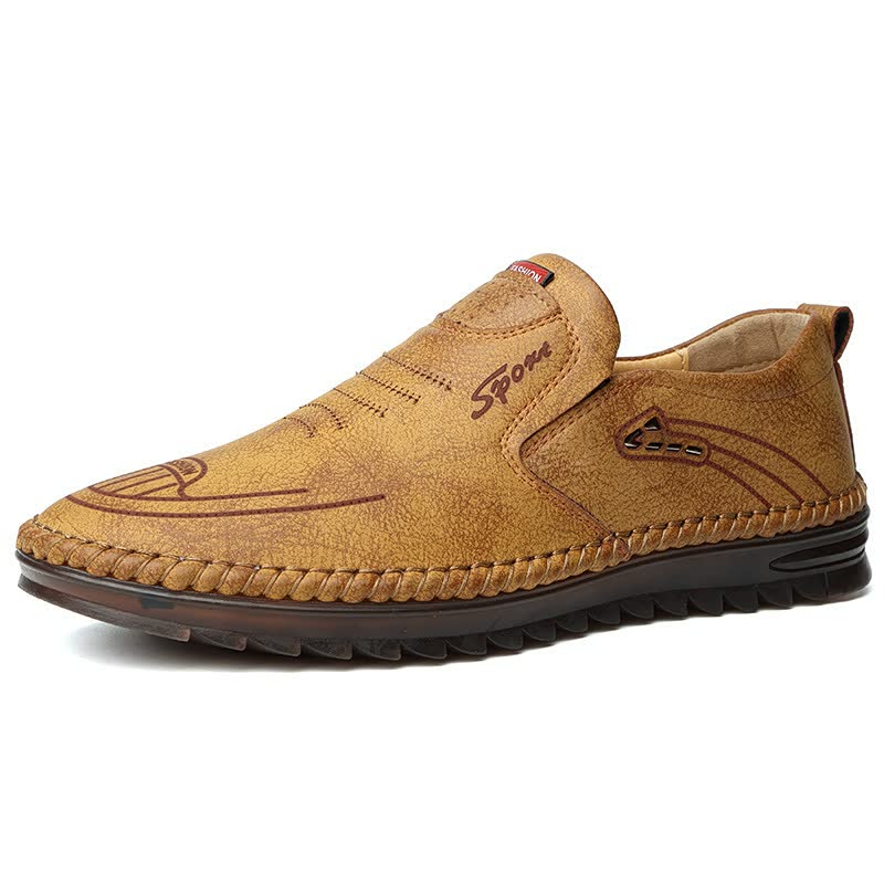Men's Soft Cowhide Loafers Khaki