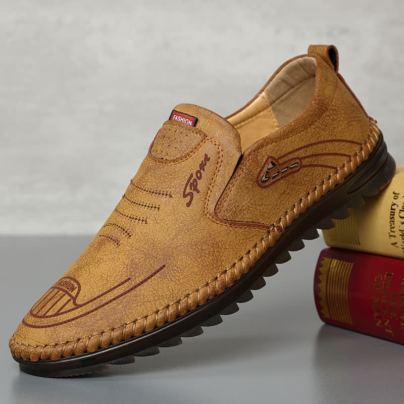 Men's Soft Cowhide Loafers Khaki