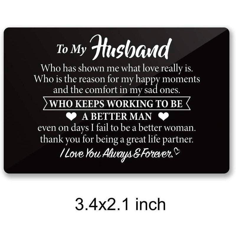 Engraved Metal Wallet Card Inserts - Husband Love Note