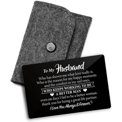 Engraved Metal Wallet Card Inserts - Husband Love Note