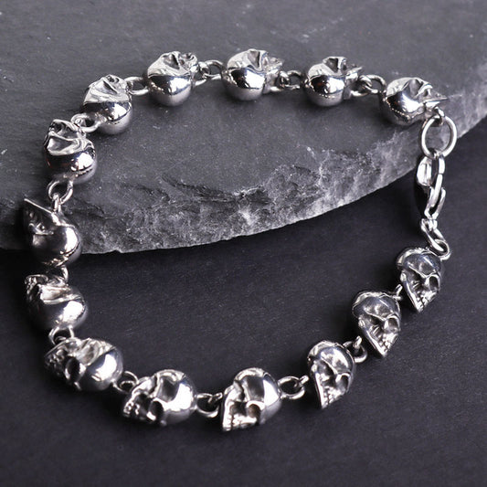 Men's Gothic Skull Chain Bracelet Metal Punk Rock Biker