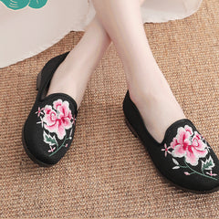 Women's Embroidered Mesh Slip on Flats