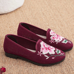 Women's Embroidered Mesh Slip on Flats