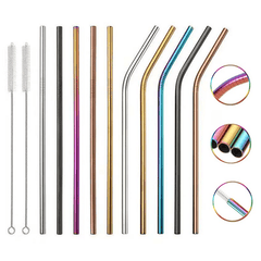 Sturdy Stainless Steel Reusable Metal Drinking Straws