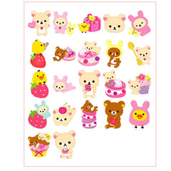 44pcs Sweet Bear Stickers Children's DIY Stationery Computer Student Stationery