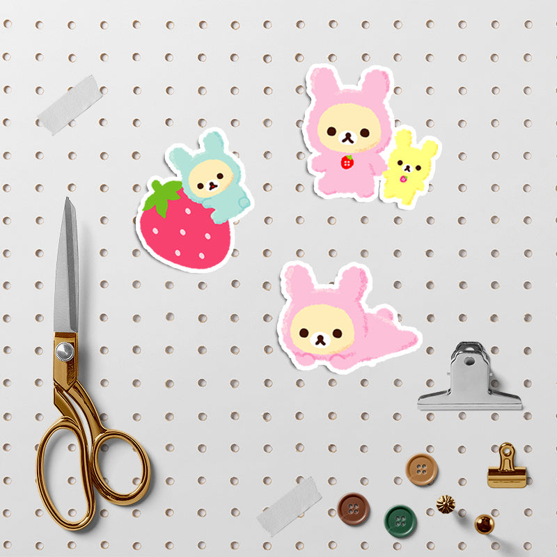 44pcs Sweet Bear Stickers Children's DIY Stationery Computer Student Stationery
