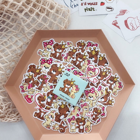 44pcs Crown Bear Stickers DIY Stationery Set for Kids