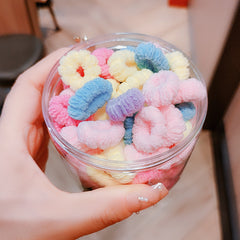 100pcs Kids Elastic Towel Ring Rubber Band Hair Ring