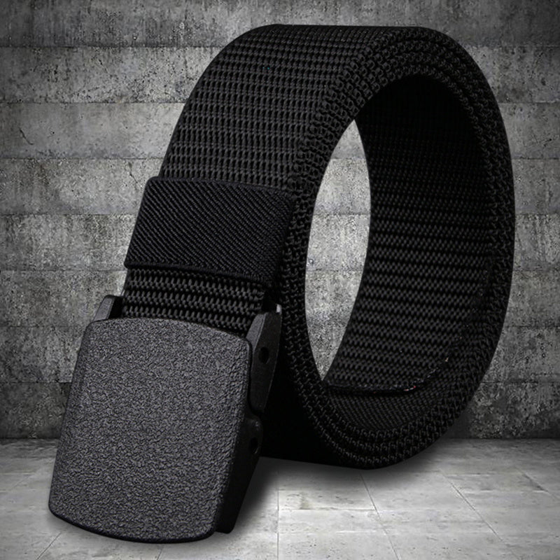 Men's Nylon Canvas Belt Plastic Buckle Metal Military Tactical Waist Belt
