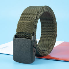 Men's Nylon Canvas Belt Plastic Buckle Metal Military Tactical Waist Belt