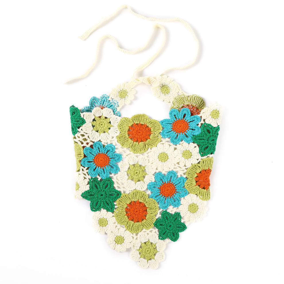 Knitted Flower Triangle Scarf Headband Ladies Girl Hair Accessories Hairband