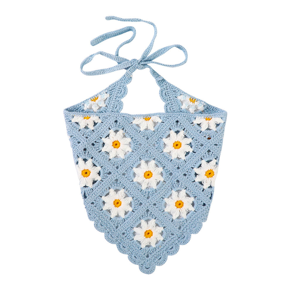 Knitted Flower Triangle Scarf Headband Ladies Girl Hair Accessories Hairband