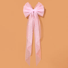 Bridal Bow Veil Faux Pearl Veil Wedding Veil Tulle Bow