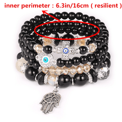 Crystal Beaded Bracelet with Palm Pendant