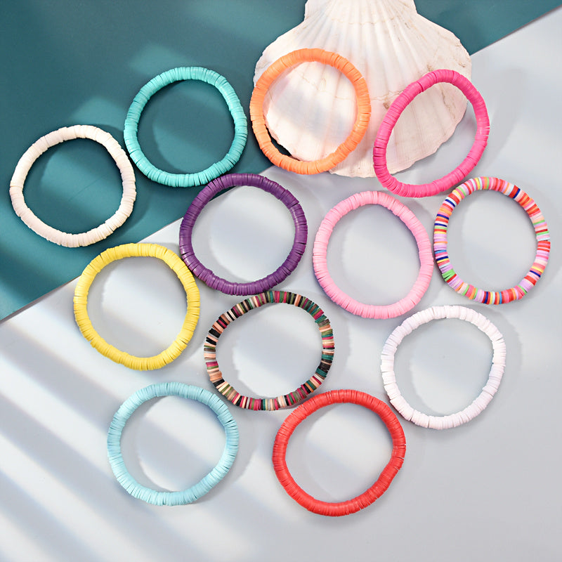 Colorful Polymer Clay Beaded Bracelet Chain for Women