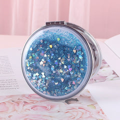 Quicksand Double Sided Magnifying Mirror Compact for Makeup and Vanity