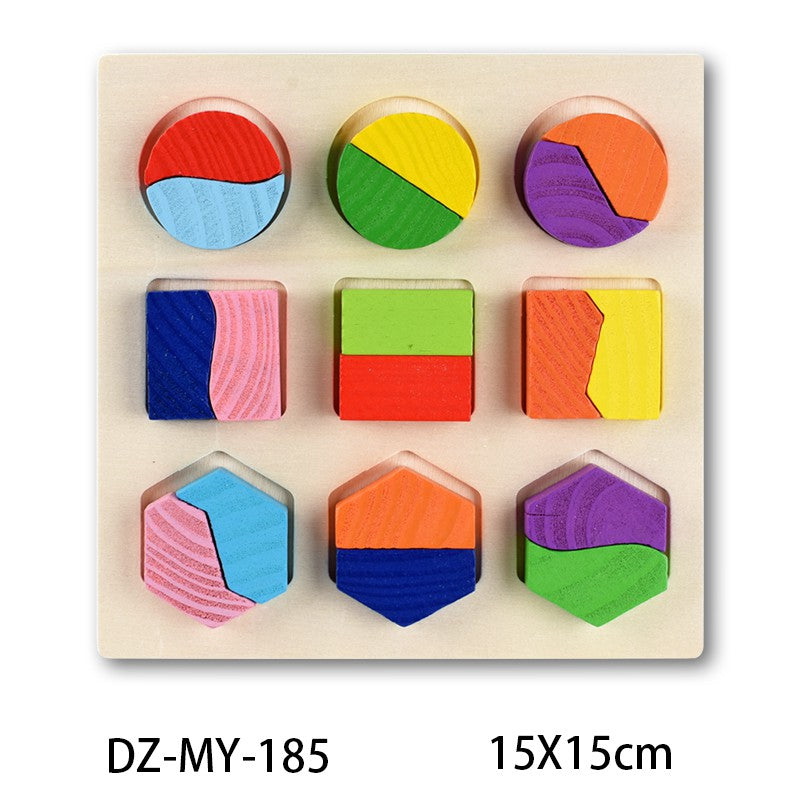 Geometric Shapes Wooden Puzzle Toy for Kids