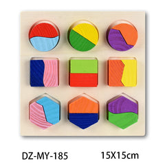 Geometric Shapes Wooden Puzzle Toy for Kids