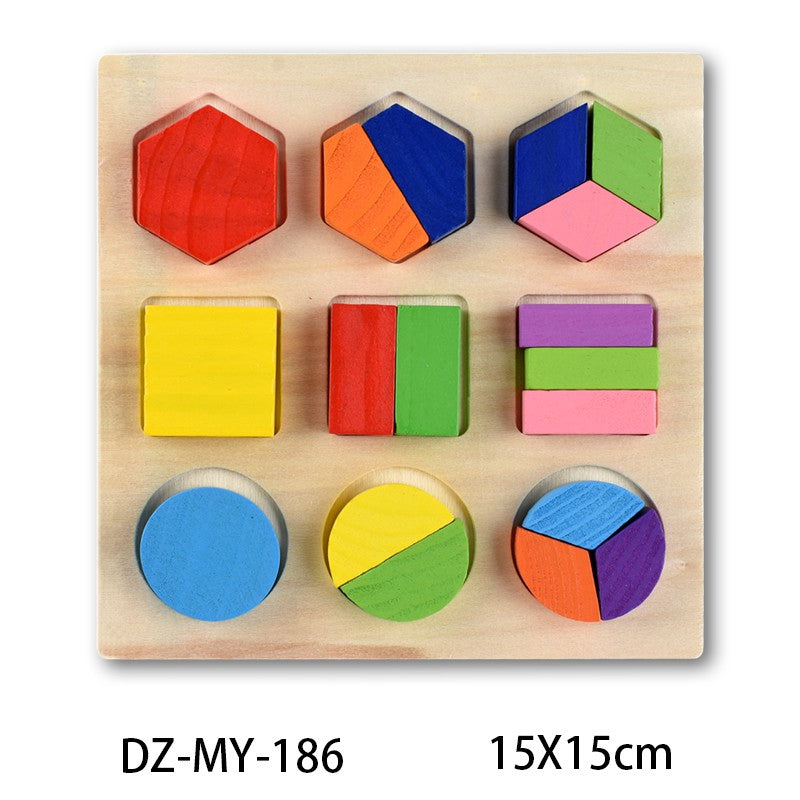 Geometric Shapes Wooden Puzzle Toy for Kids