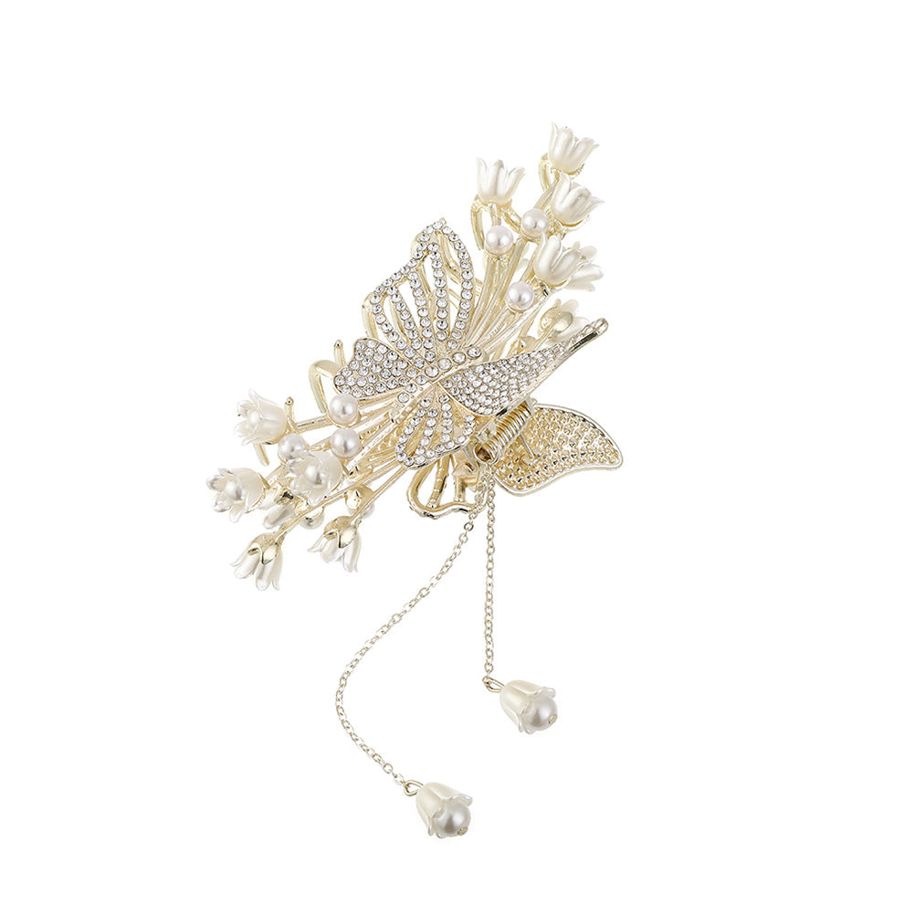 Rhinestone Pearl Hair Claws Hair Clip Hairpin Barrette Girls Ornament
