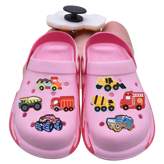 18pcs Truck Pattern Shoe Charms PVC Shoe Decoration Accessories For Clog