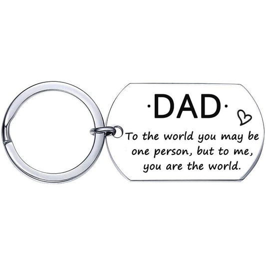 Stainless Steel 'DAD' Carabiner Keychain Outdoor Backpack Bottle Decor