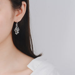 Boho Flower Water Drop Earrings Retro Crystal Stone Banquet Jewelry