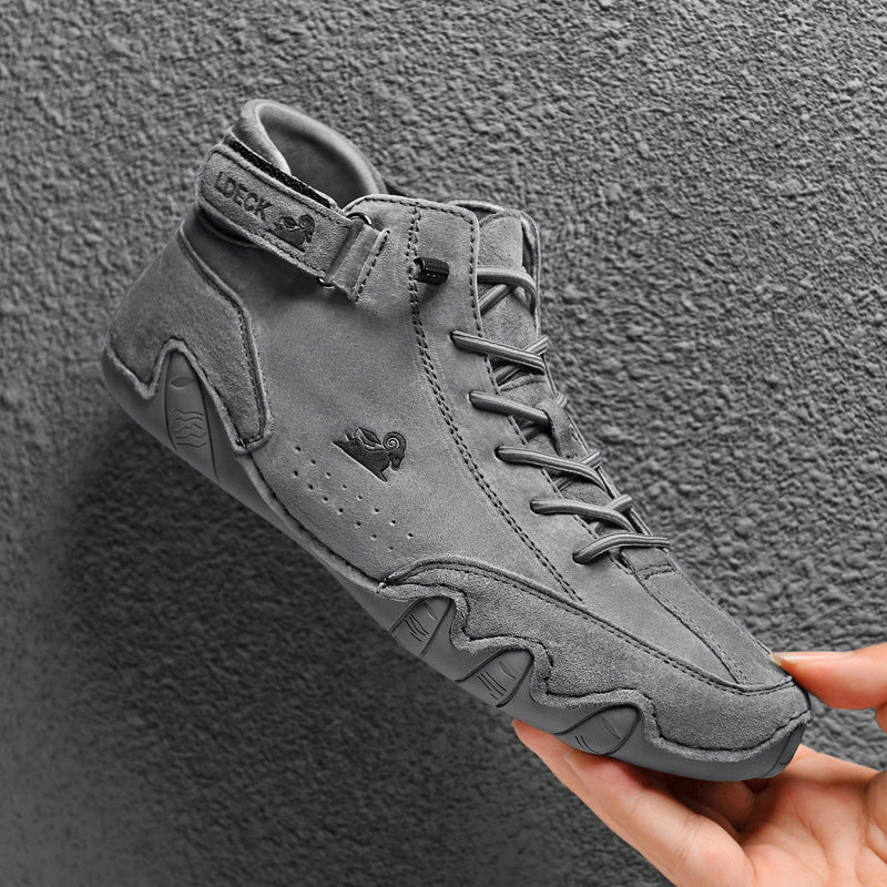 Men's Non Slip Breathable Casual Sneakers Hook And Loop Fastener Boots