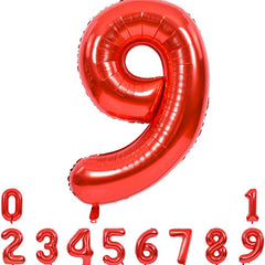 32 Inch Red Aluminum Film 0 9 Digital Balloon Party Decoration