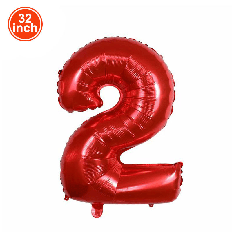 32 Inch Red Aluminum Film 0 9 Digital Balloon Party Decoration