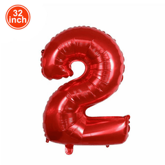 32 Inch Red Aluminum Film 0 9 Digital Balloon Party Decoration