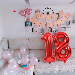 32 Inch Red Aluminum Film 0 9 Digital Balloon Party Decoration