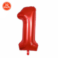 32 Inch Red Aluminum Film 0 9 Digital Balloon Party Decoration
