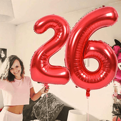 32 Inch Red Aluminum Film 0 9 Digital Balloon Party Decoration