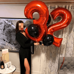32 Inch Red Aluminum Film 0 9 Digital Balloon Party Decoration