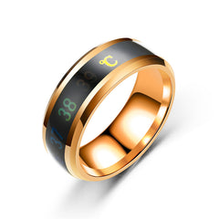Heart Mood Ring Titanium Couple Stainless Steel Temperature Body Ring